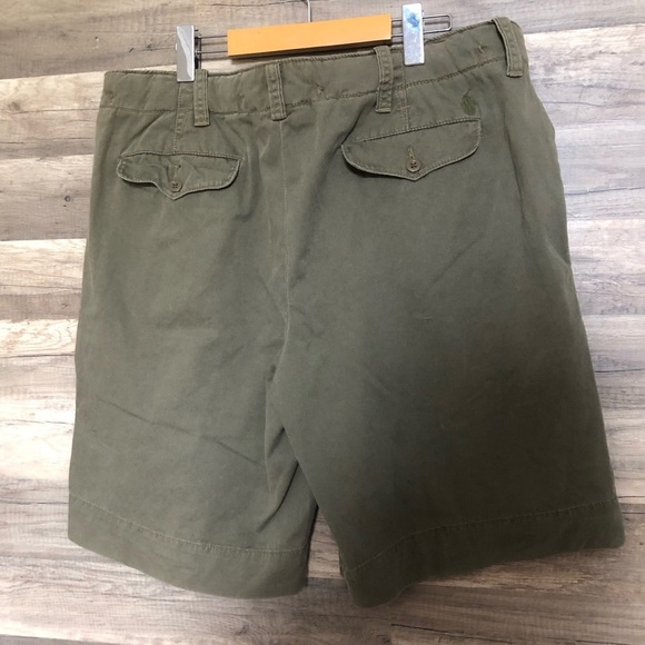 Polo Ralph Lauren New Army Green Flat Front Chino Shorts Size 38 - Picture 6 of 12